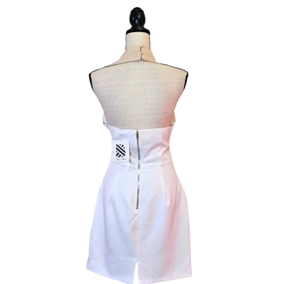 Blithe Beige/White Gold Button Multi-Color Halter Blazer Dress,Large,NWT - Picture 2 of 16